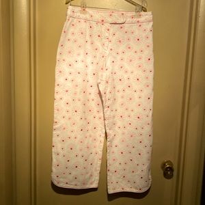 Susan Bristol pink daisy capris, 12